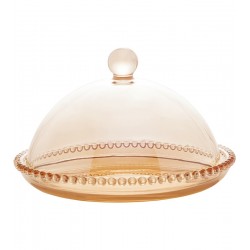 Queijeira 19,5cm Por 12cm Pearl Âmbar De Cristal Ecológico Wolff
